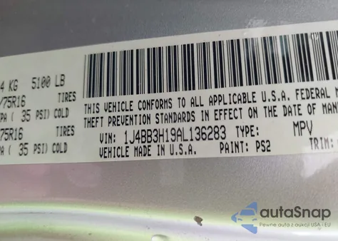 2010 Jeep Wrangler Unlimited Sport from USA, damaged, VIN 1J4BB3H19AL136283